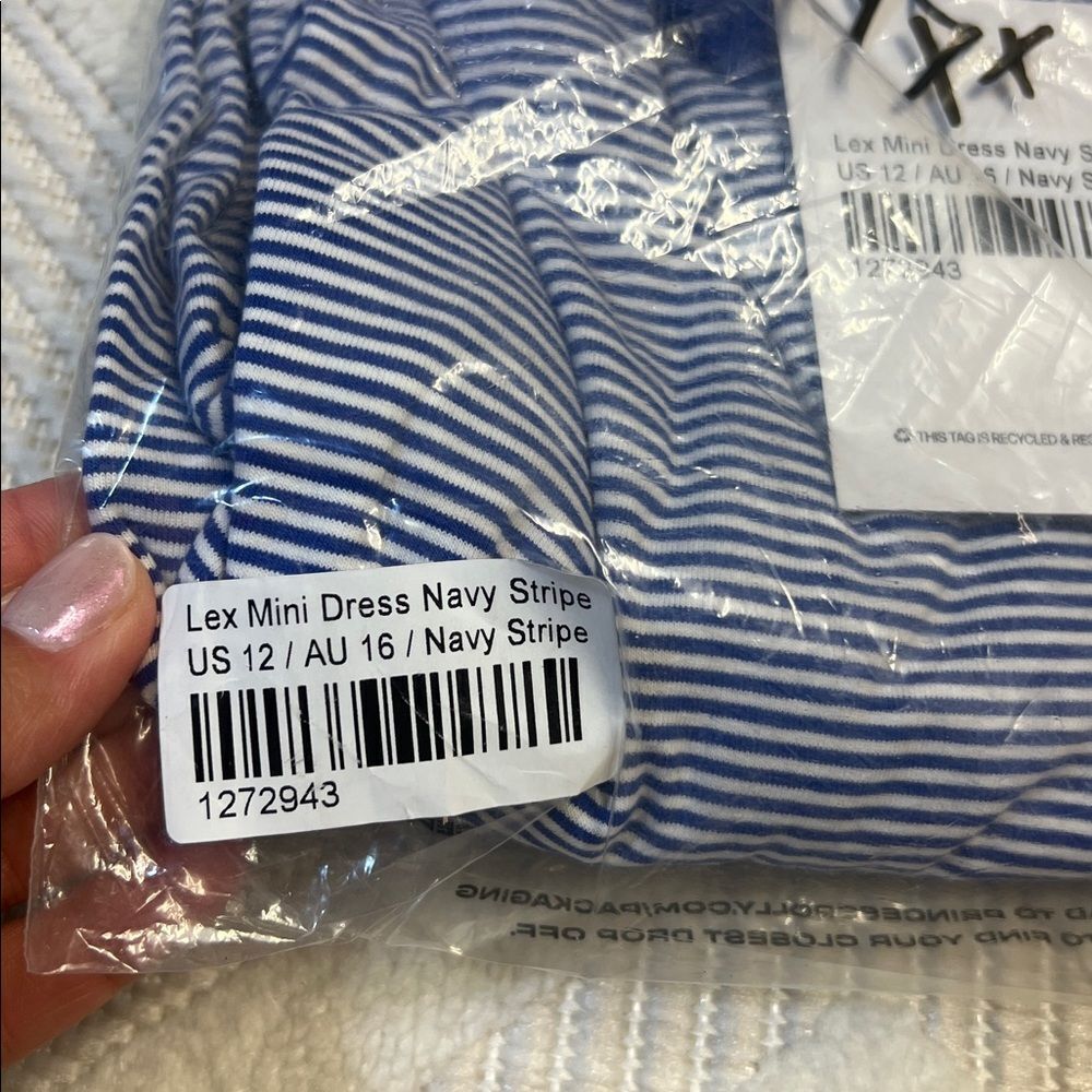 PRINCESS POLLY - Lex Mini Dress Navy Stripe - Picture 6 of 7